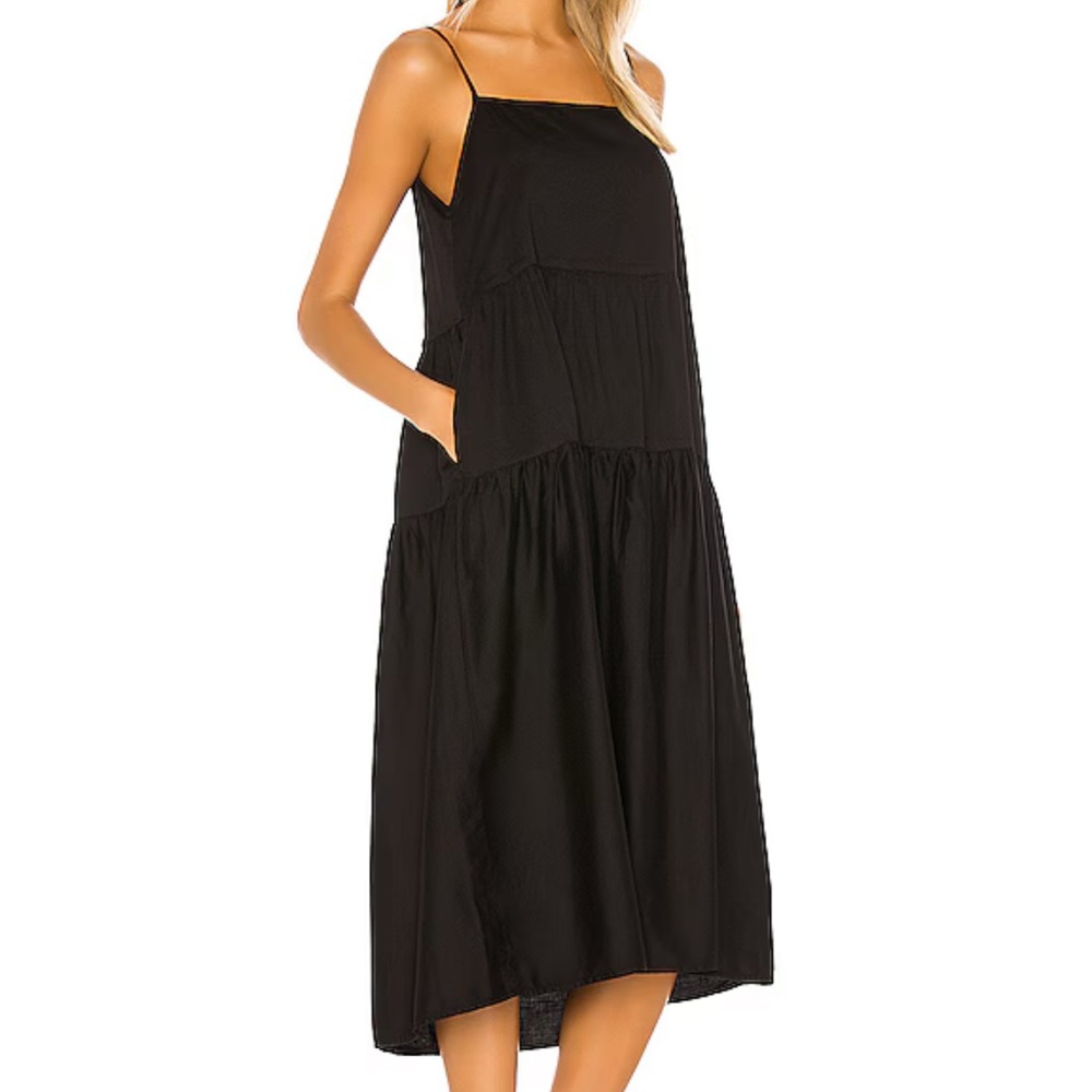 Enza Costa tiered black dress size 3